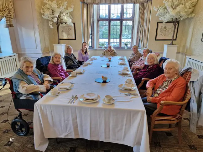 Olive and others from the Deewater Grange residential home.