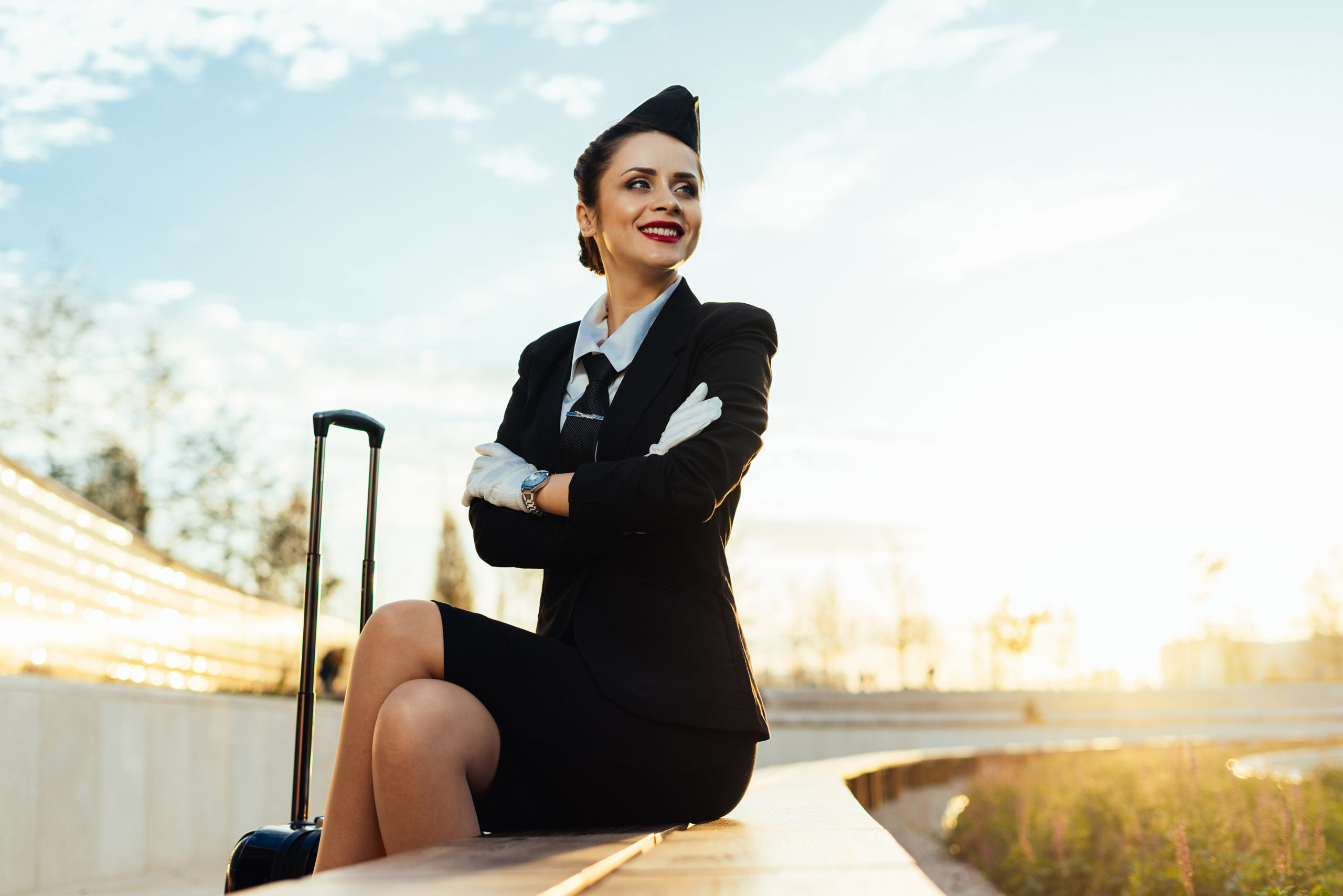 A flight attendant