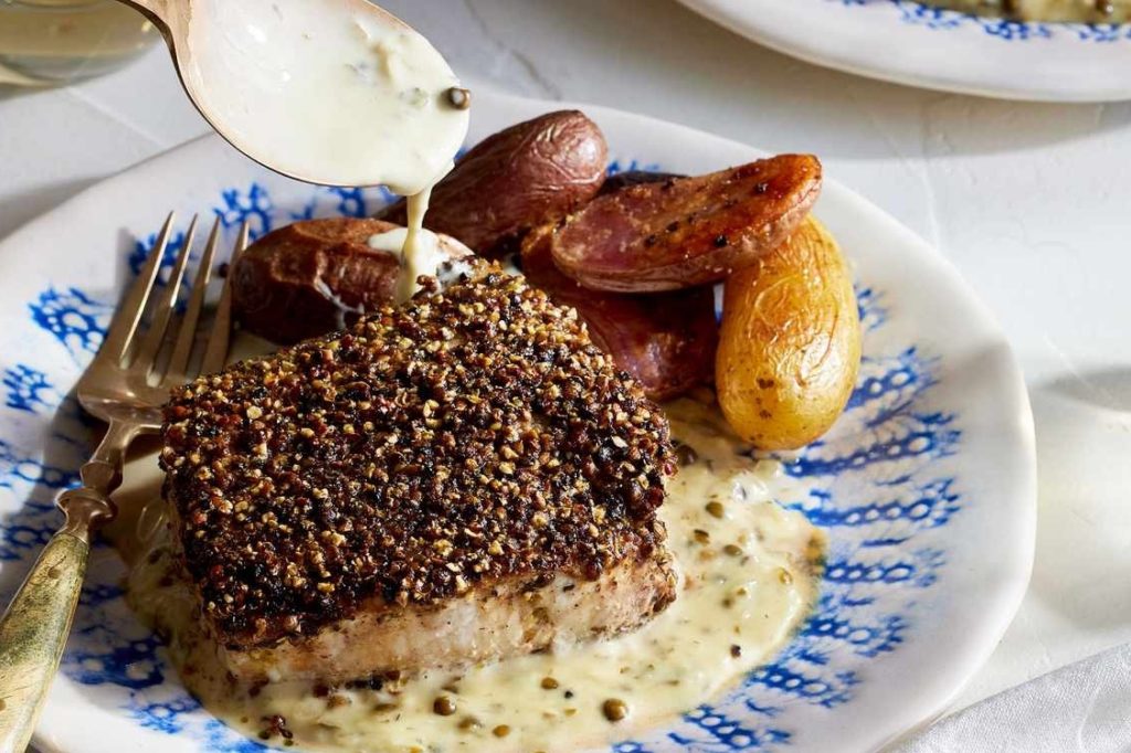 This Peppery, Creamy Seafood Take on Steak au Poivre Was Made for Your Next Dinner Party