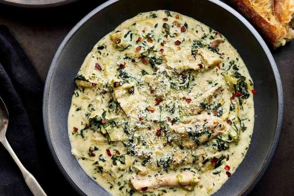 Eat Dip for Dinner With Creamy Spinach, Artichoke, and Chicken Stew